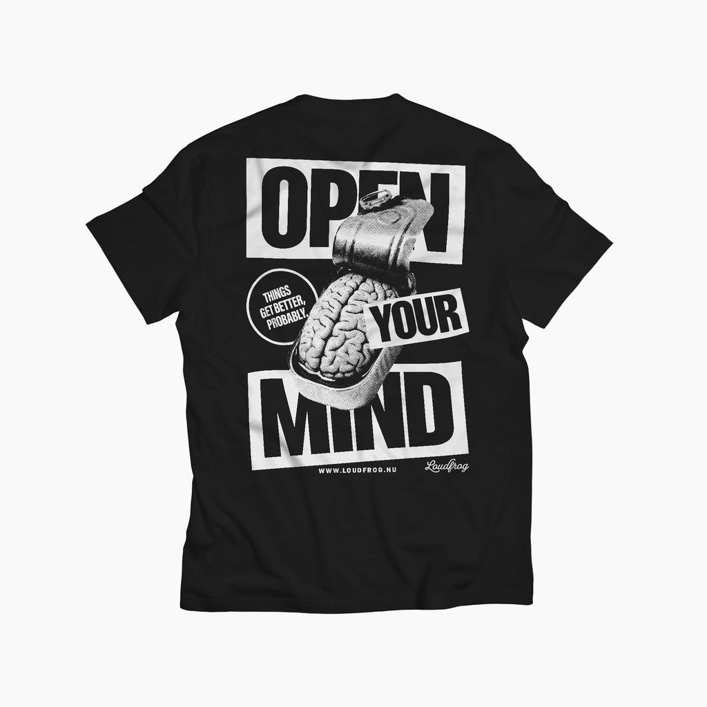 Open your mind / férfi fekete póló