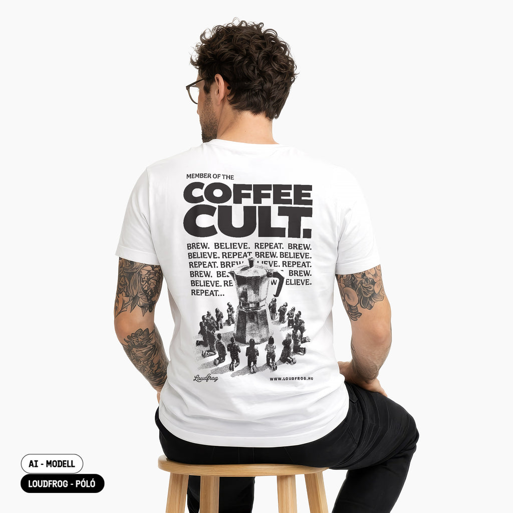 Coffee cult / férfi fehér póló