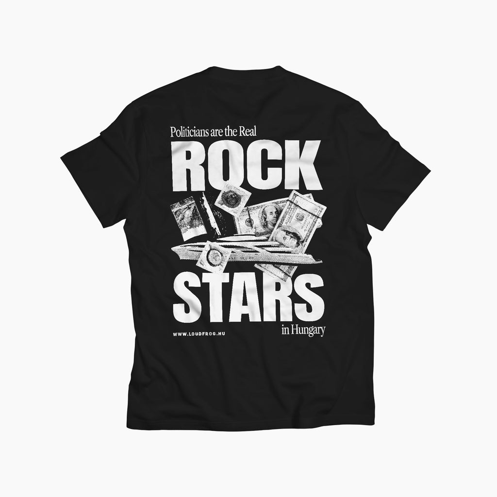Real Rock Stars / férfi fekete póló