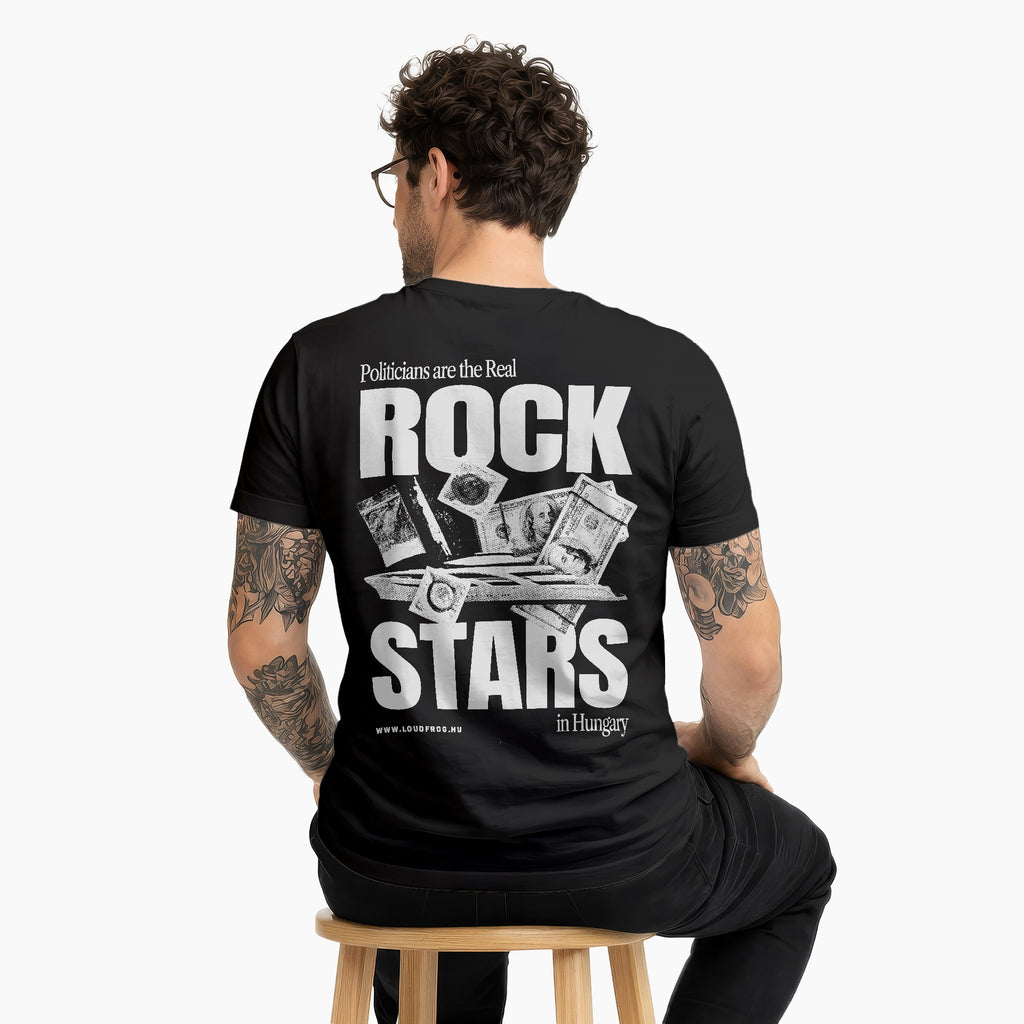 Real Rock Stars / férfi fekete póló