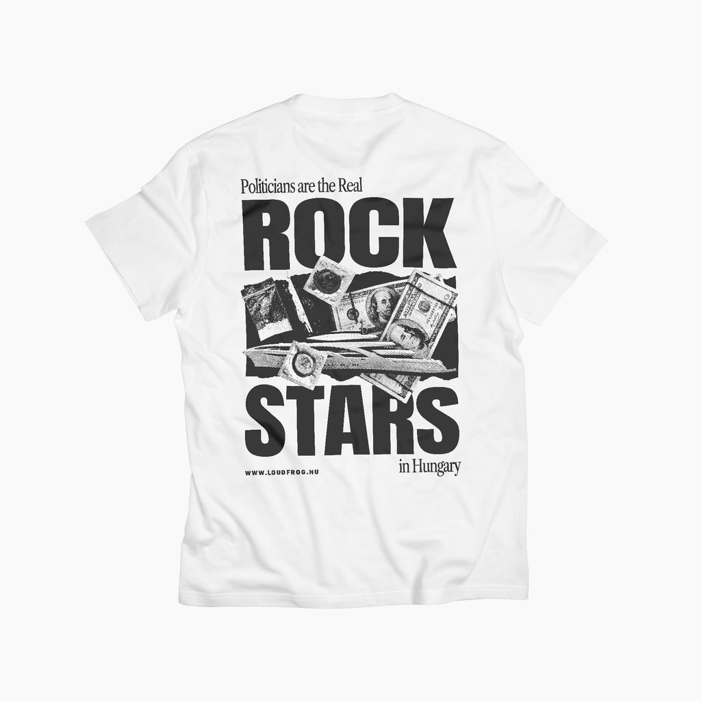 Real Rock Stars / férfi fehér póló