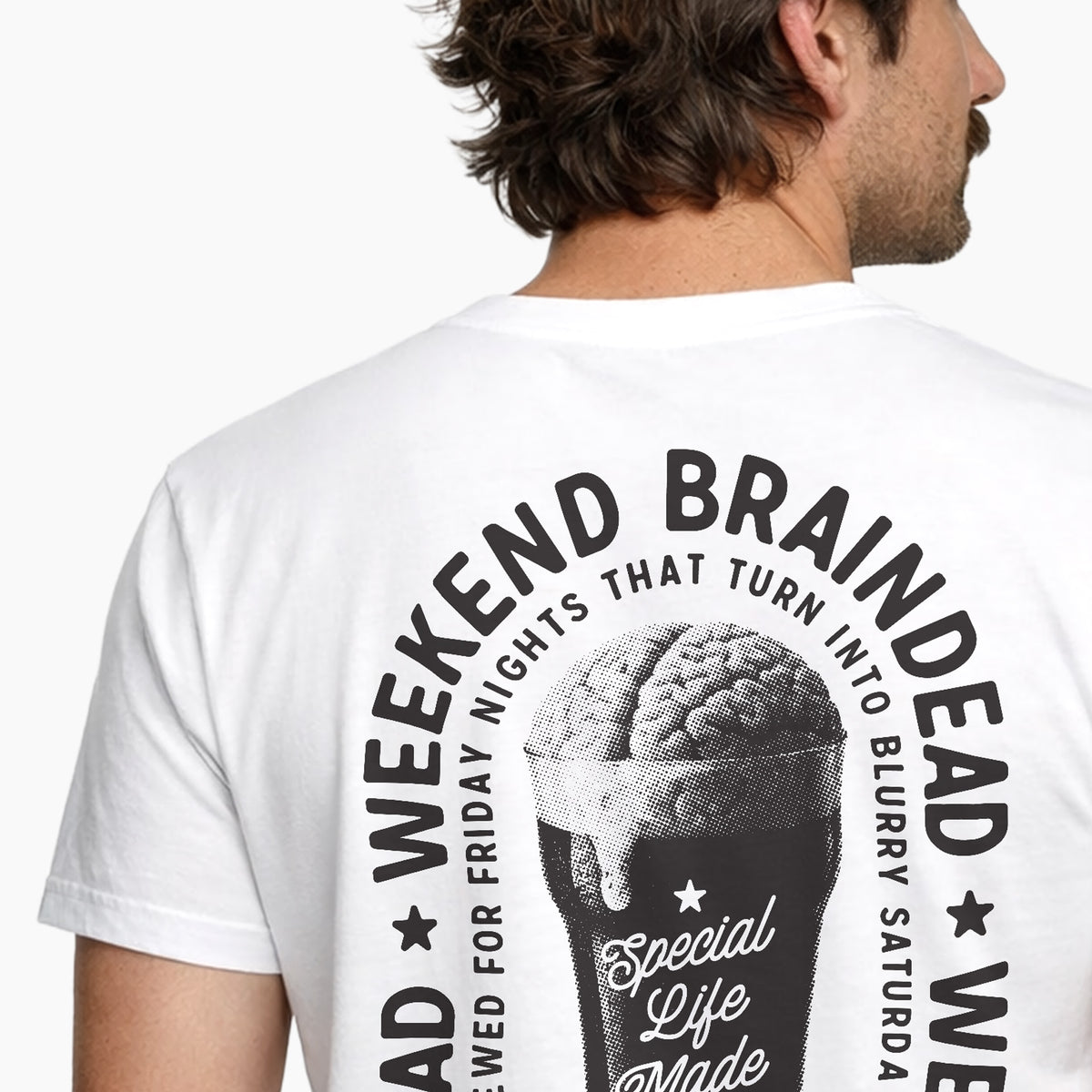 Weekend Braindead / férfi fehér póló