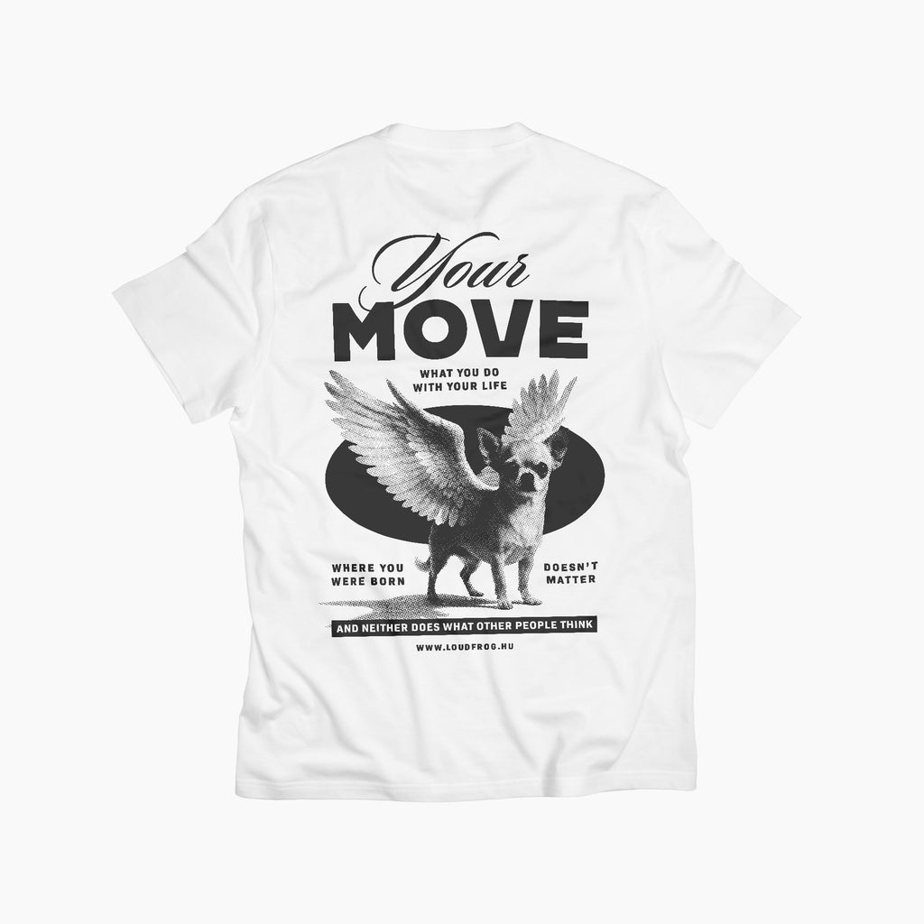 Your move / férfi fehér póló