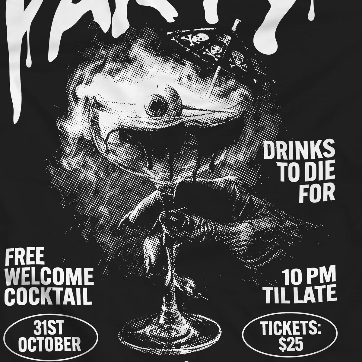 Cocktail party! Halloween edition - Férfi fekete póló