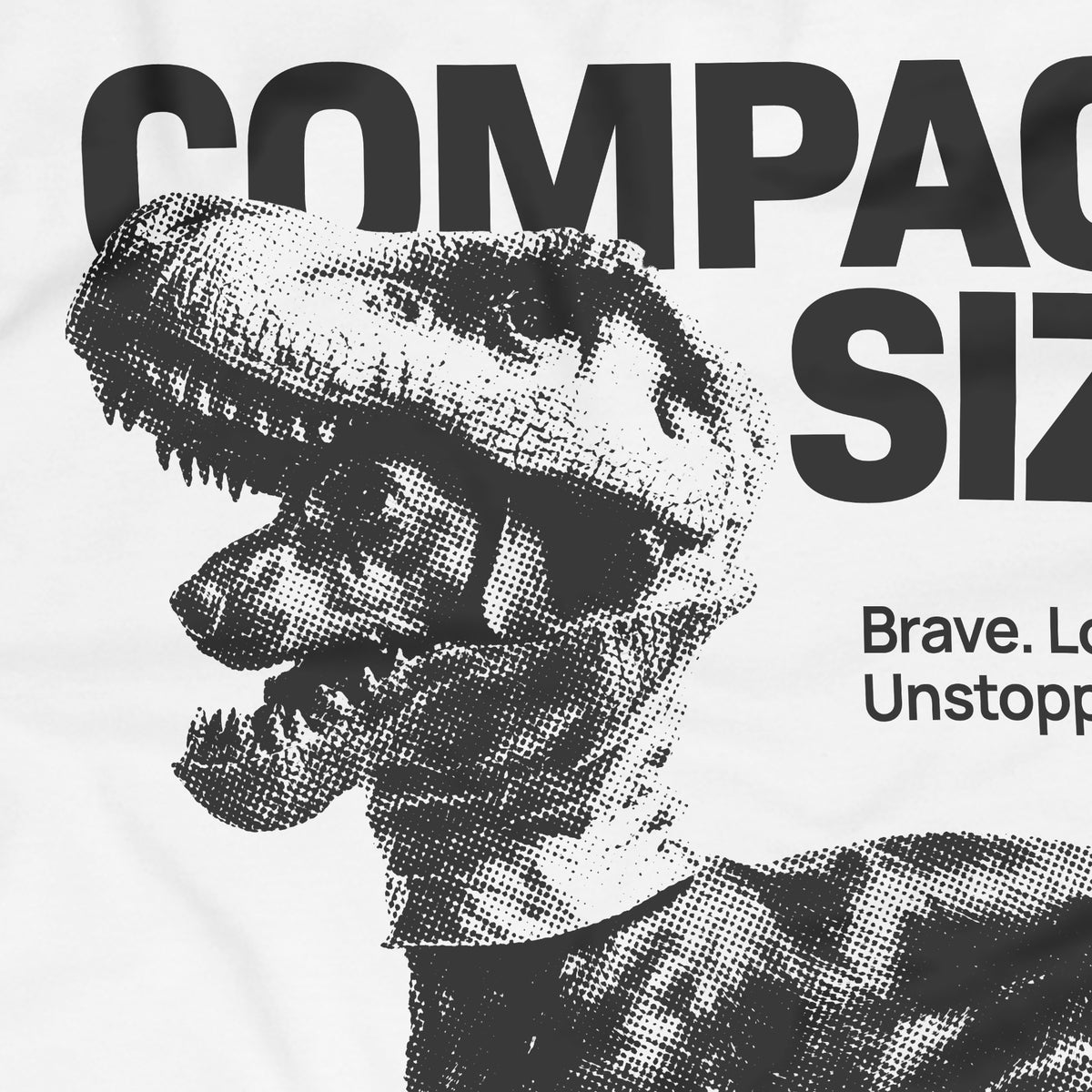 Compact size, massive power / Női fehér póló