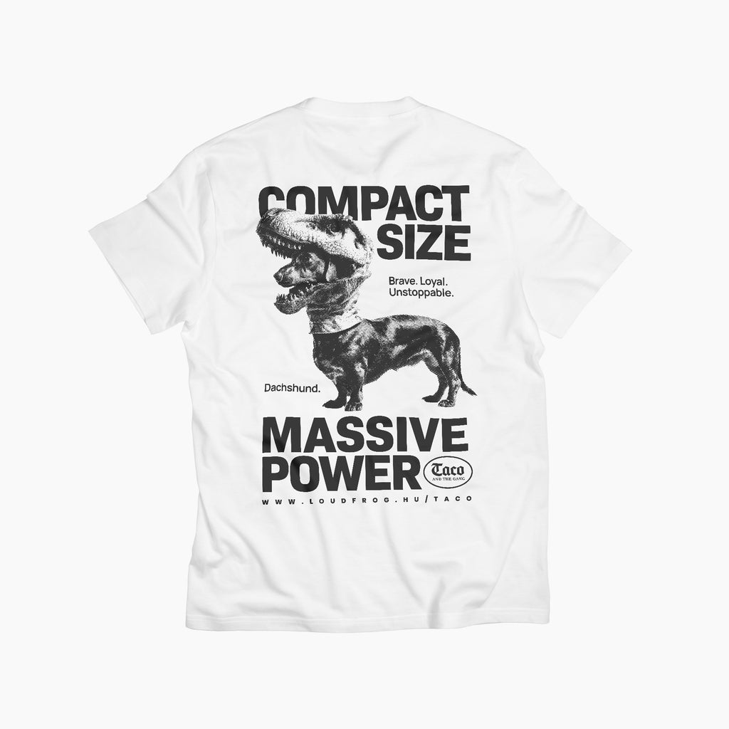 Compact size, massive power / Férfi fehér póló