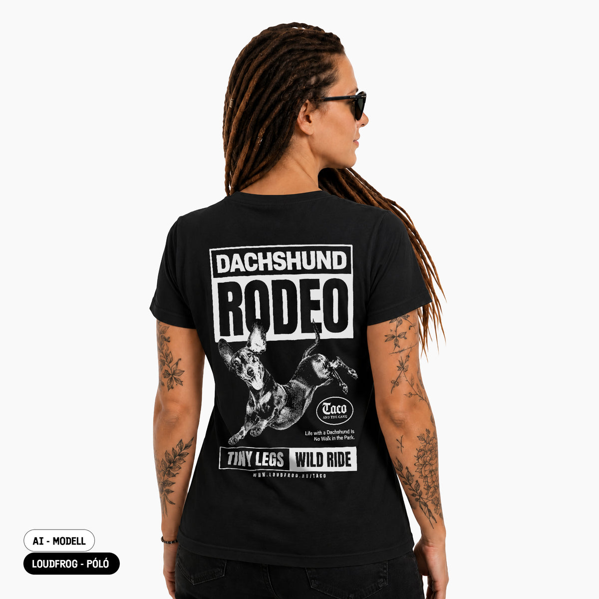 Rodeo / Női fekete póló