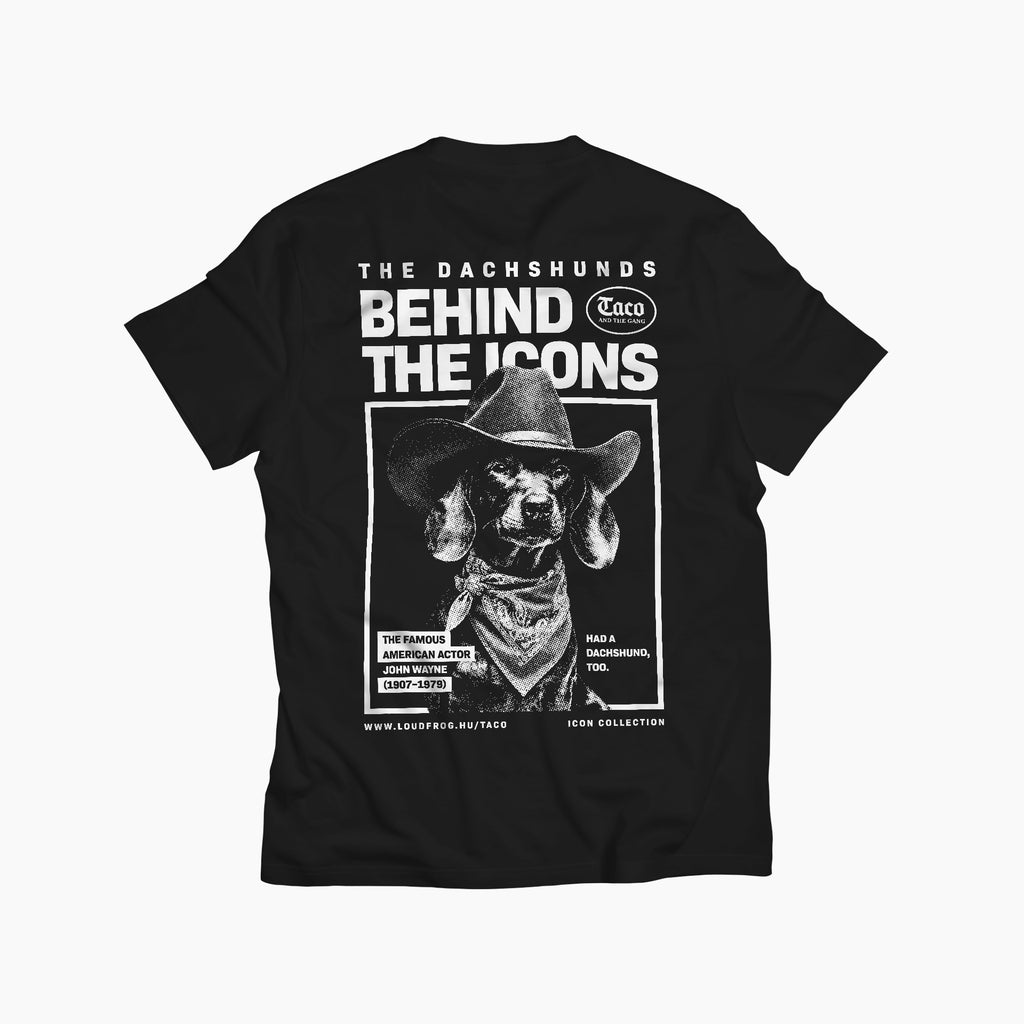 Behind the Icons - Wayne / Férfi fekete póló