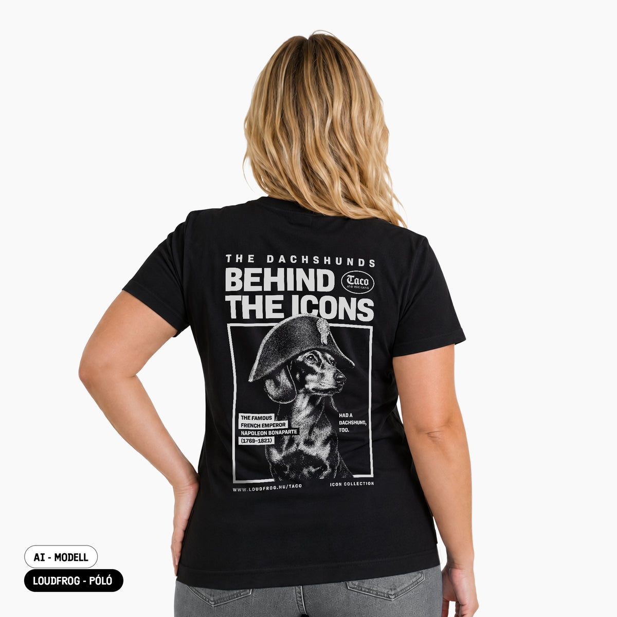 Behind the Icons - Napoleon / Női fekete póló