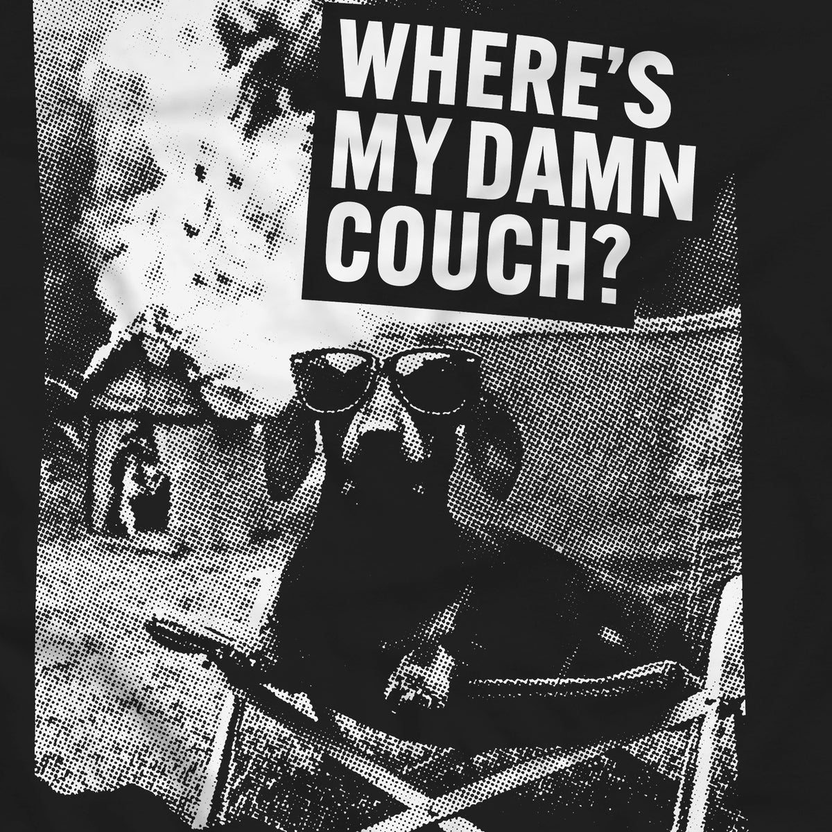 Where's my damn couch / férfi fekete póló