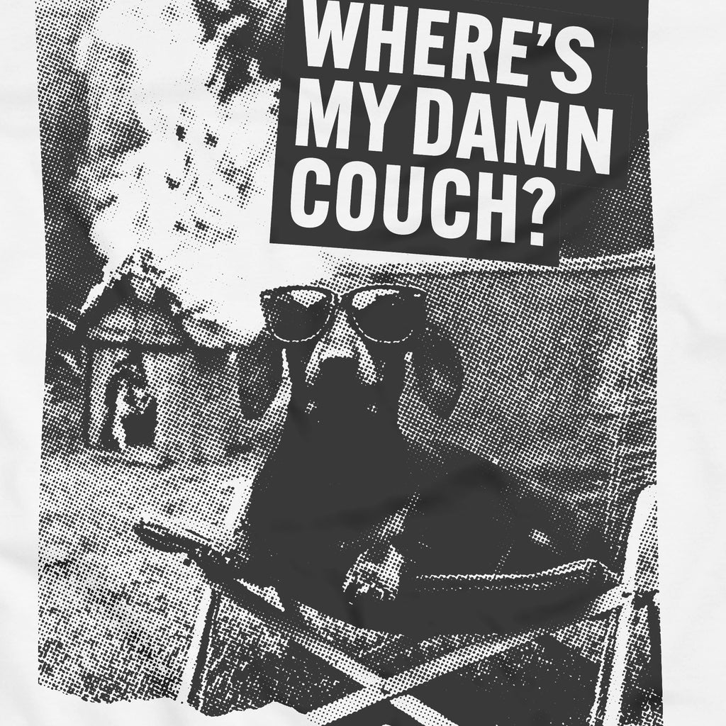 Where's my damn couch / férfi fehér póló