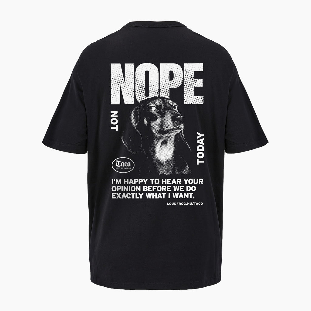 NOPE / Férfi fekete oversize póló
