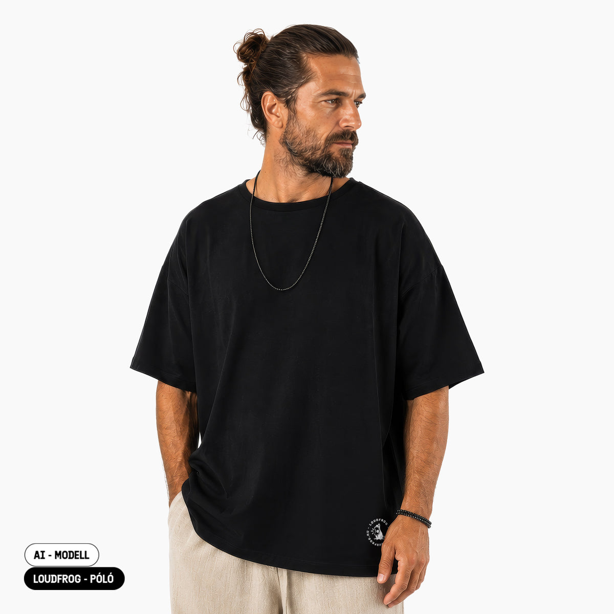 NOPE / Férfi fekete oversize póló