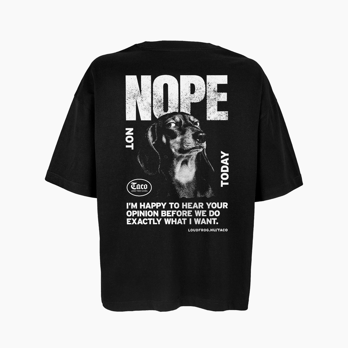 NOPE / Női fekete oversize póló