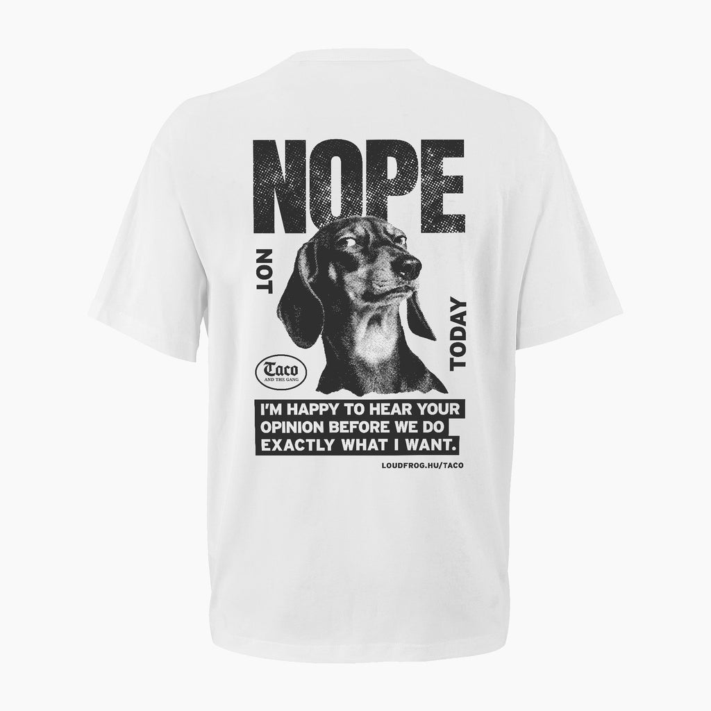 NOPE / Férfi fehér oversize póló