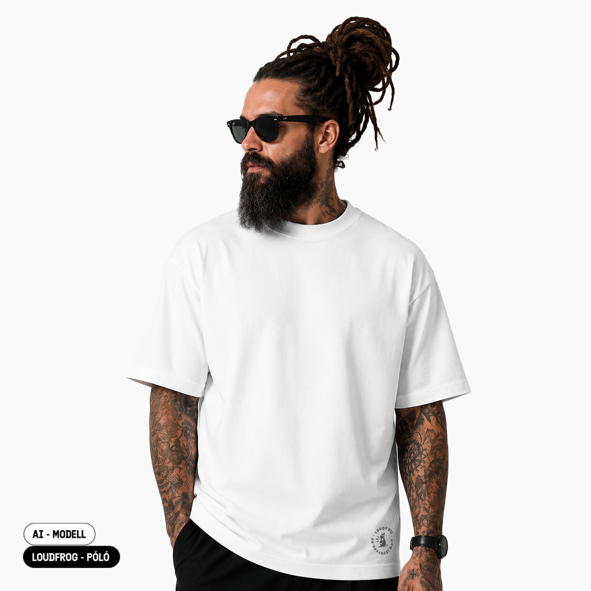 NOPE / Férfi fehér oversize póló