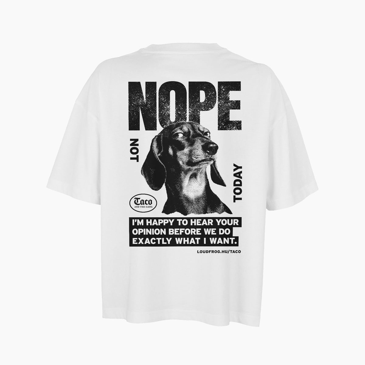 NOPE / Női fehér oversize póló