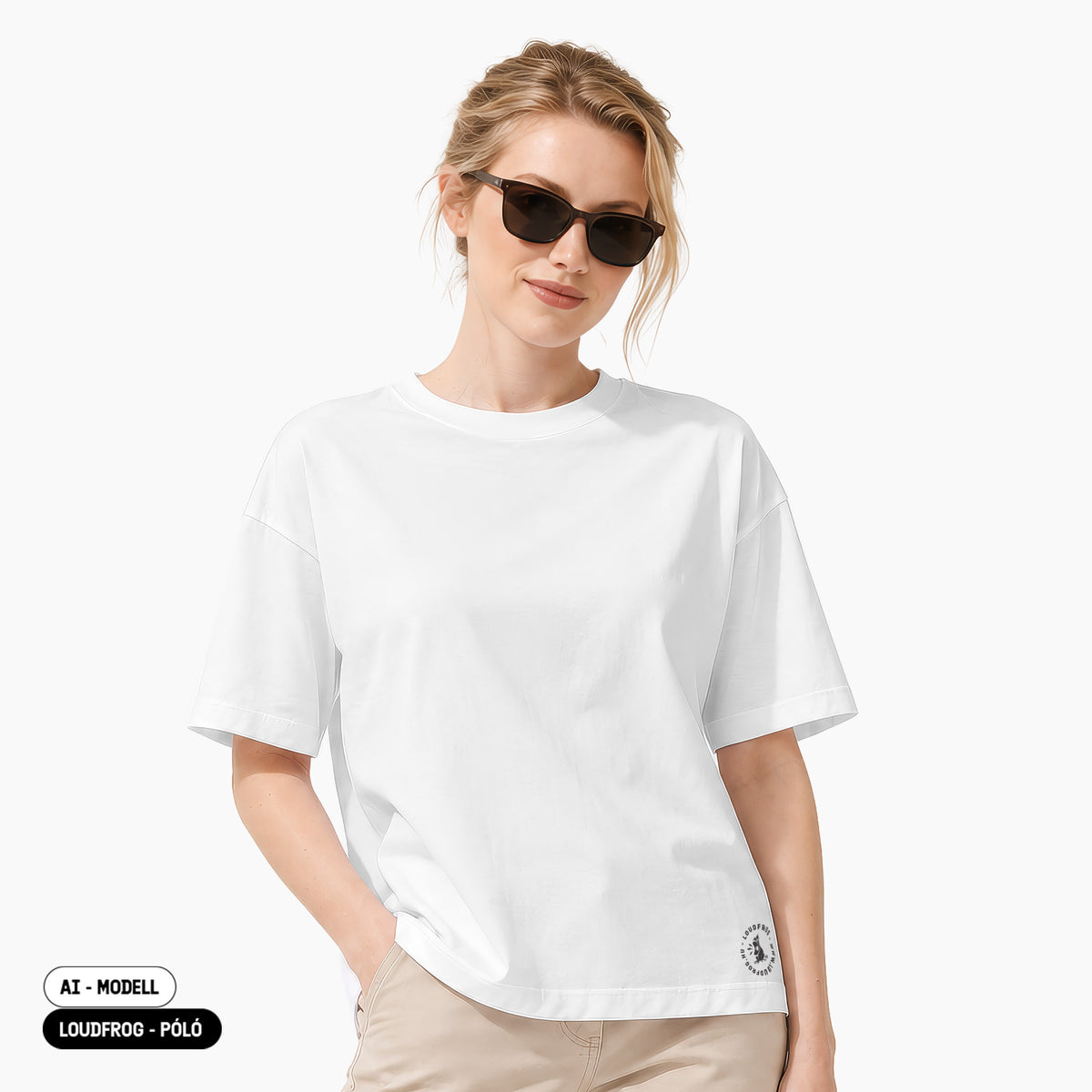 NOPE / Női fehér oversize póló